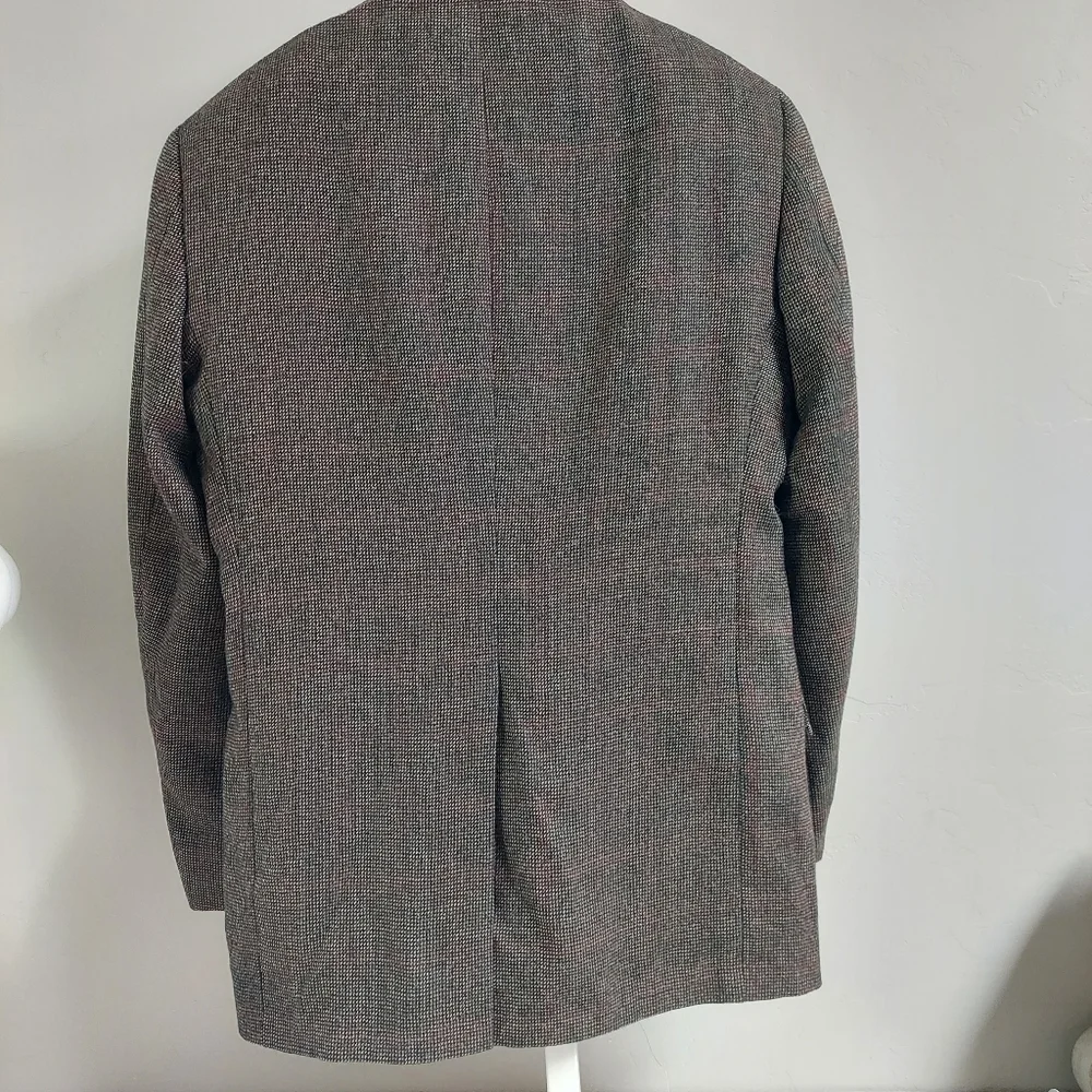 Tommy Hilfiger Brown Red Houndstooth Vintage Blazer Coat Men Size‎ 41 L USA